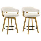 Callah - Contemporary Natural Wood Counter Height Kitchen Bar Stool