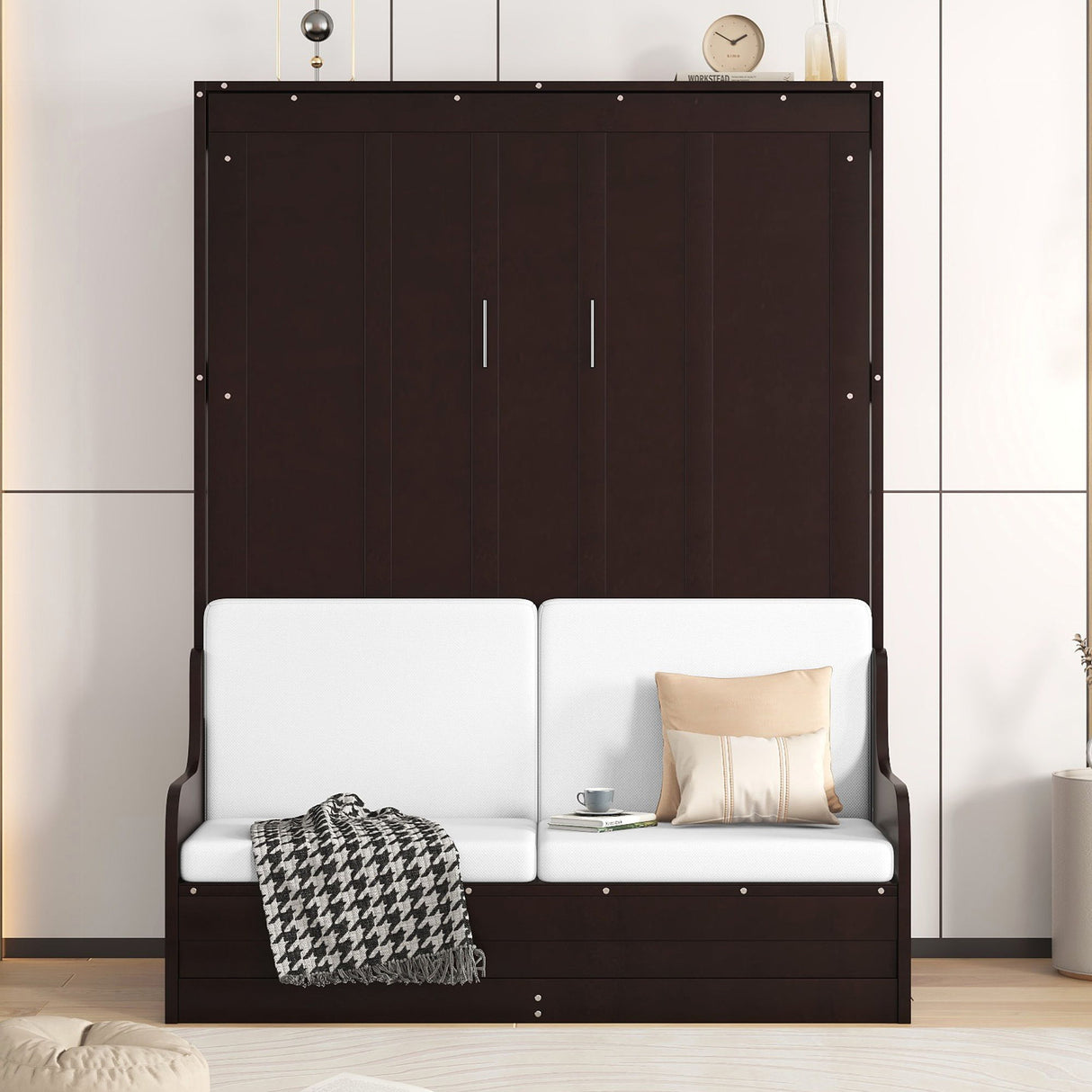 Murphy Wall Bed With Cushion, Space Saving Design, And Construction