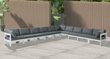 Nizuc - Outdoor Patio 10 Piece Modular Sectional With White Frame