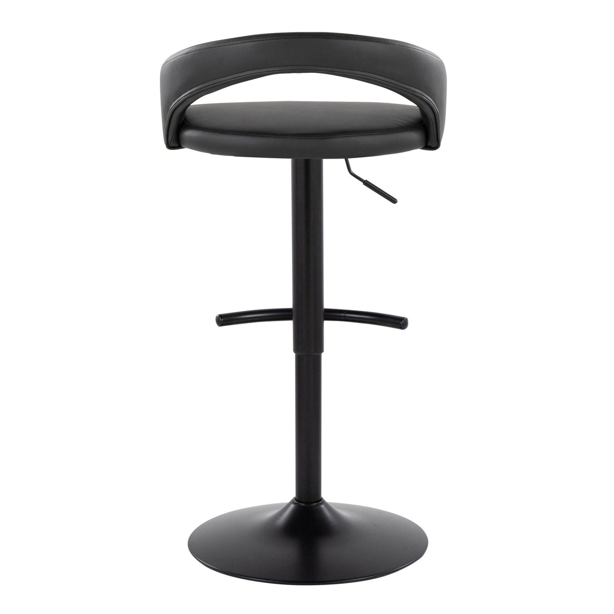 Grotto - Upholstered Adjustable Barstool - Black Metal Base