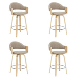 Daxton - Swivel Counter Height Round Back Wood Bar Stool With Faux Leather Seat