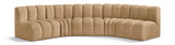 Arc - Velvet 5 Piece U-Shaped Modular Sofa