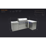 Mont Alpi Original Series 8 Ft L-Shaped Propane Outdoor Kitchen Island w/ Side Burner- MAi805-90
