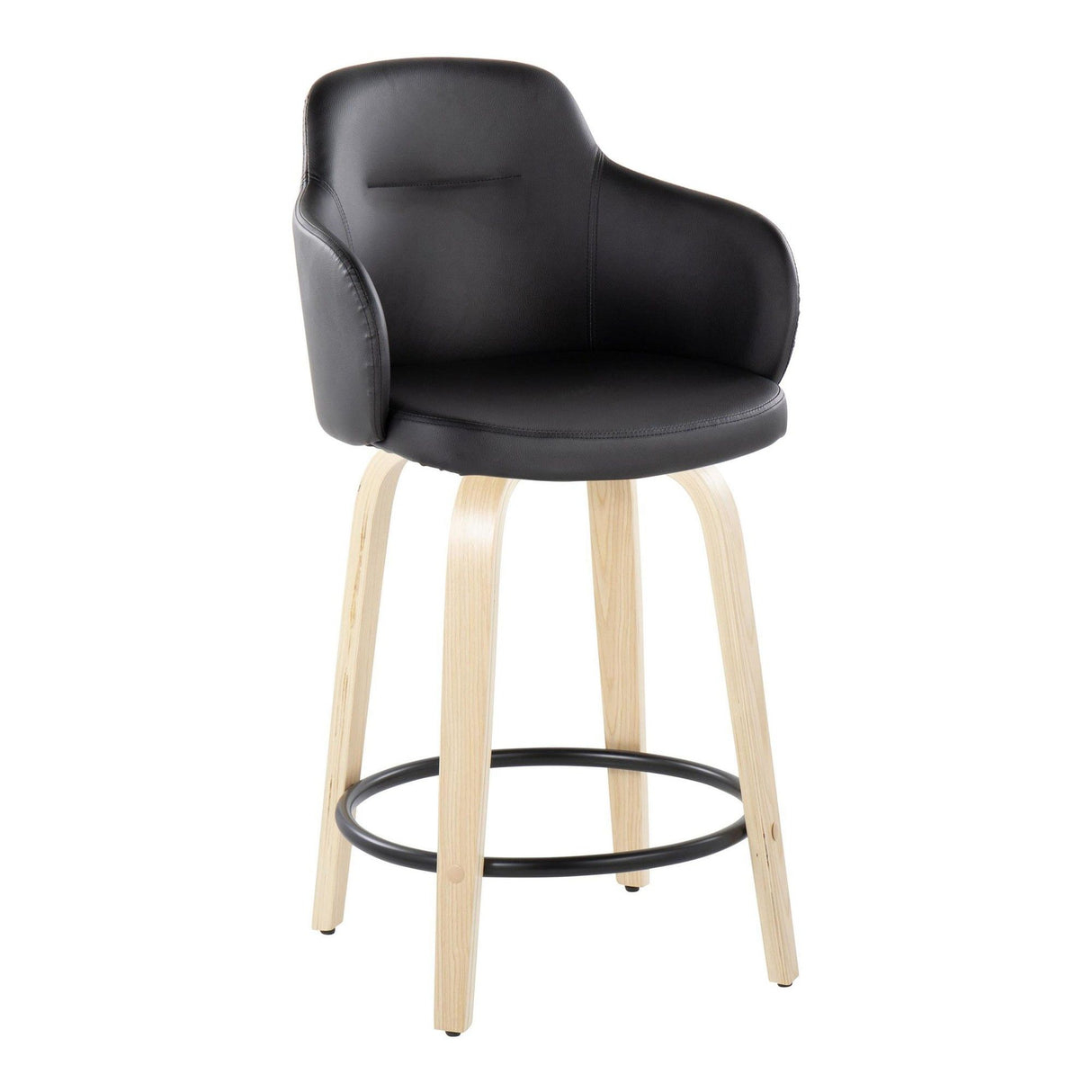 Boyne - 24" Fixed-Height Counter Stool (Set of 2) - Black And Beige