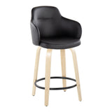 Boyne - 24" Fixed-Height Counter Stool (Set of 2) - Black And Beige
