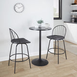 Riley - Claire Farmhouse Fixed Height Counter Stool With Swivel With Round Footrest (Set of 2)