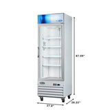 27 in. 1-Door Commercial Display Merchandiser Freezer 13 cu. ft. in White (MDF-1GD-13C-WH)