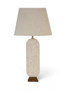 Solis - Genuine Marble And Mango Wood Base With Linen Textured Fabric Shade Table Lamp