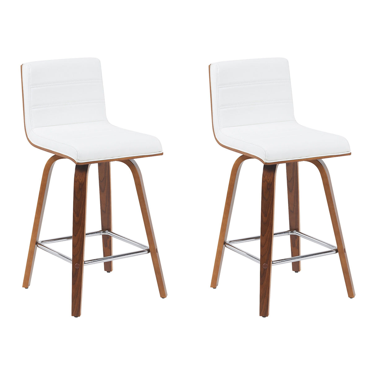 Vienna - Modern Counter Height Swivel Bar Stool - Walnut Finished Wood Frame