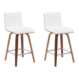 Vienna - Modern Counter Height Swivel Bar Stool - Walnut Finished Wood Frame