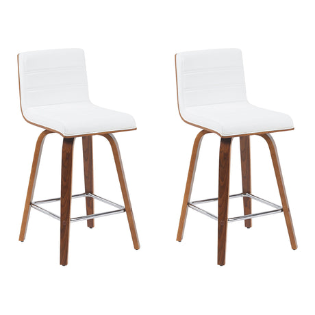 Vienna - Modern Counter Height Swivel Bar Stool - Walnut Finished Wood Frame