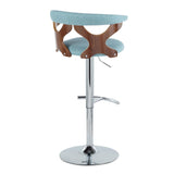Gardenia - Adjustable Barstool - Chrome Base & Walnut Backrest