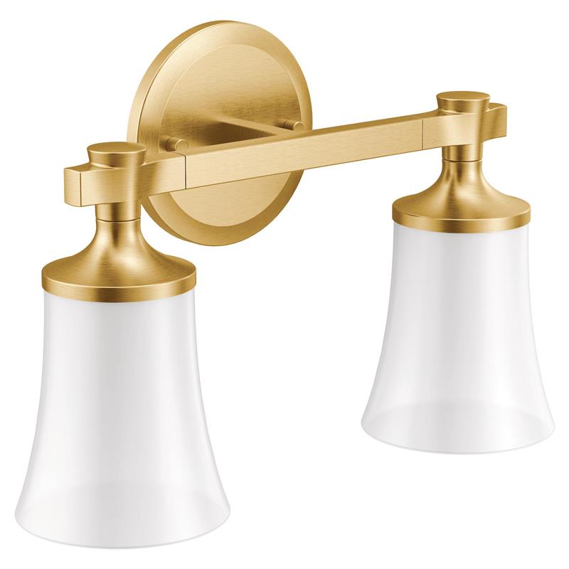 Flara Brushed gold two globe bath light - (YB0362BG)
