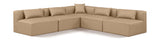 Cube - 5 Piece Modular Corner Armless Sectional - Tan