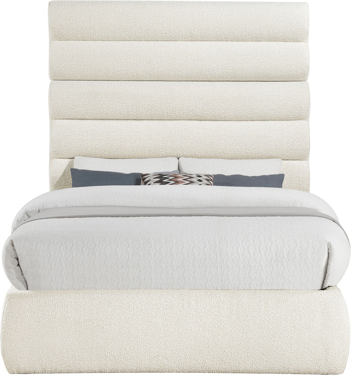 Adam - Boucle Fabric Bed With 70.5" Headboard