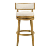Noely - Modern Farmhouse Swivel Wood Bar Height Kitchen Bar Stool