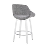 Cinch - Contemporary Fixed-Height Swivel Counter Stool (Set of 2) - White Wood And Chrome