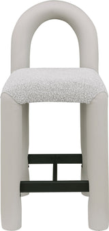 Amari - Vegan Leather and Boucle Fabric Stool