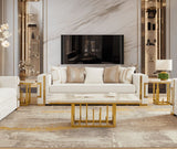 HD-2131 - Sofa - White / Gold