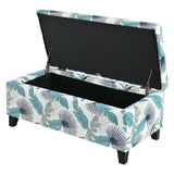 Charming Floral Storage Ottoman With Upholstered Fabric