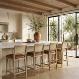 Atrium - Upholstered Bar Stool (Set of 2) - Brushed Natural Frame