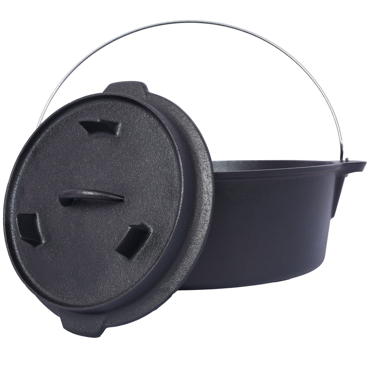 Pre-Seasoned Cast Dutch Oven With Skillet Lid And Pot Rack