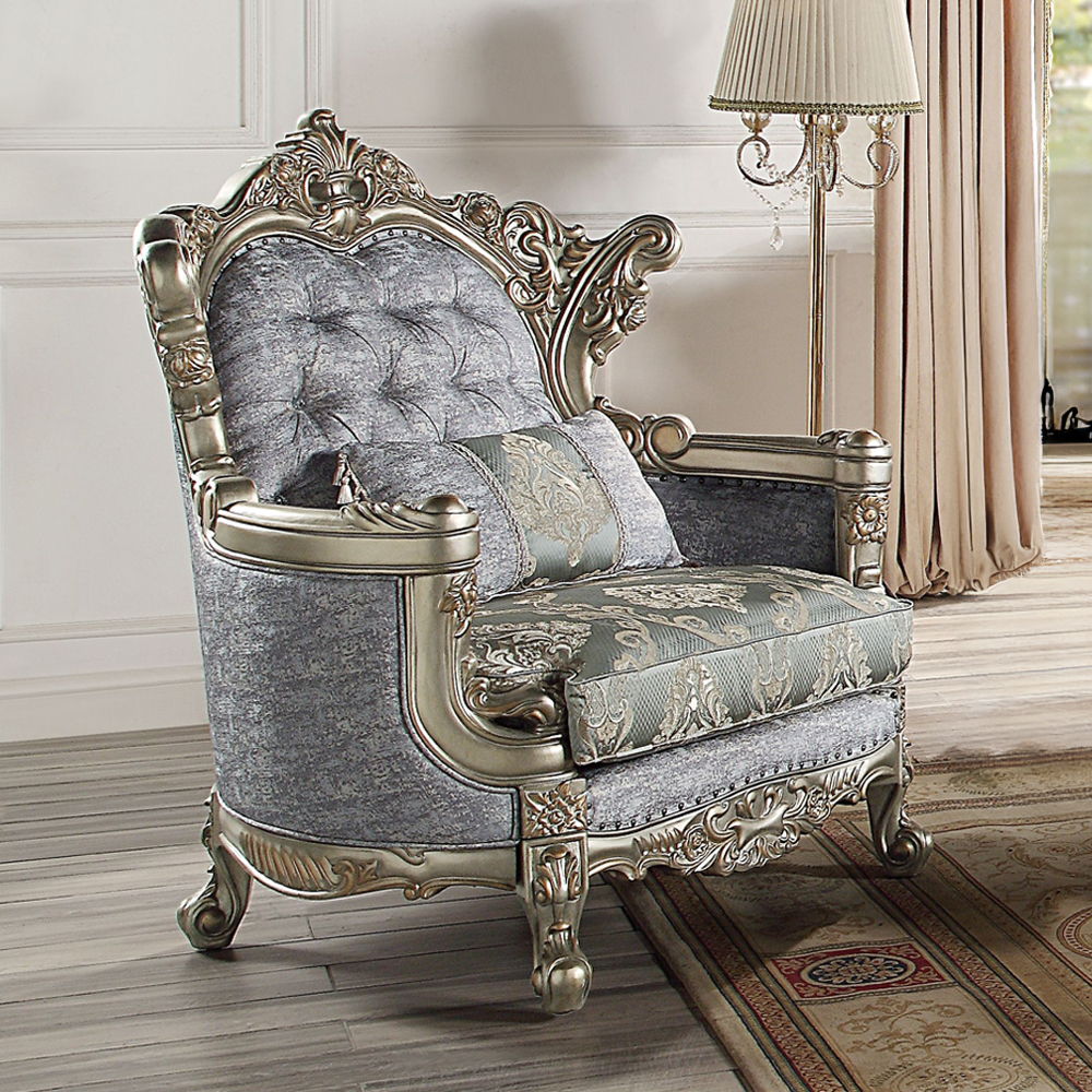 Miliani - Chair With Pillow - Fabric & Antique Bronze