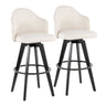 Ahoy - Upholstered Fixed-Height Barstool (Set of 2) - Black Base, Black Footrest