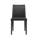 Velena - Full Back Top Grain Leather Upholstered Wood Dining Chairs (Set of 2) - Black