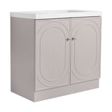 Contemporary Freestanding Bathroom Vanity With Resin Sink & Soft-Close Cabinet Doors
