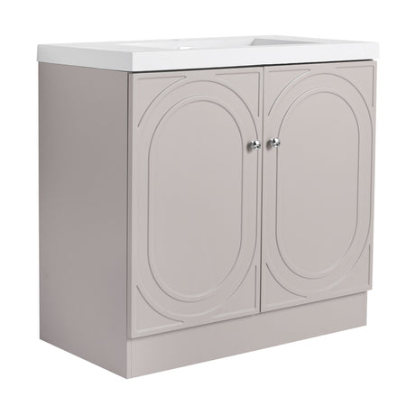 Contemporary Freestanding Bathroom Vanity With Resin Sink & Soft-Close Cabinet Doors