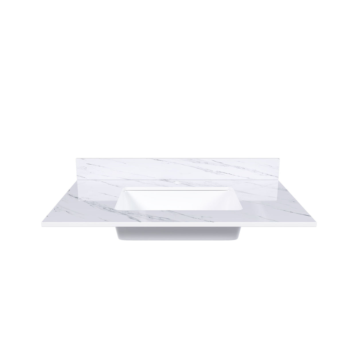 Bianco Carrara Venato Marble Vanity Top With Pre Drilled Faucet Hole And Undermount Sink