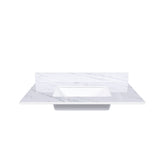 Bianco Carrara Venato Marble Vanity Top With Pre Drilled Faucet Hole And Undermount Sink