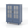 Minimalist Buffet Cabinet With Double Glass Doors And Drawer