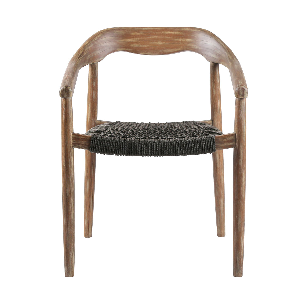 Oasis Santo - 5 Piece Outdoor Patio Round Dining Set - Eucalyptus / Charcoal