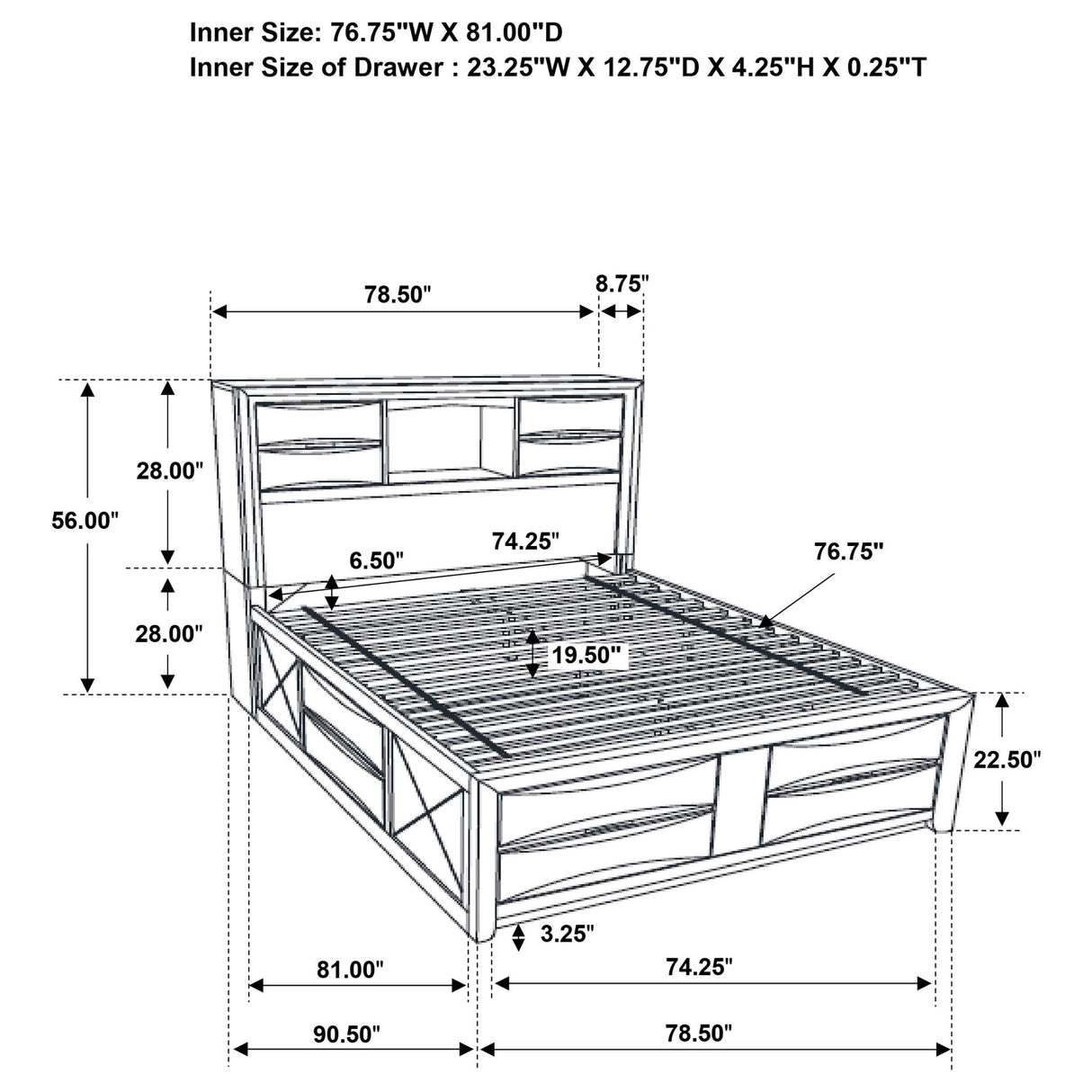 Palamino - 5 Piece Eastern King Bedroom Set - Black