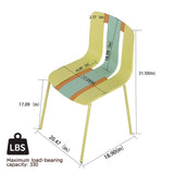 4 Piece Set Of Modern Striped Single Chairs With Folding Square Table