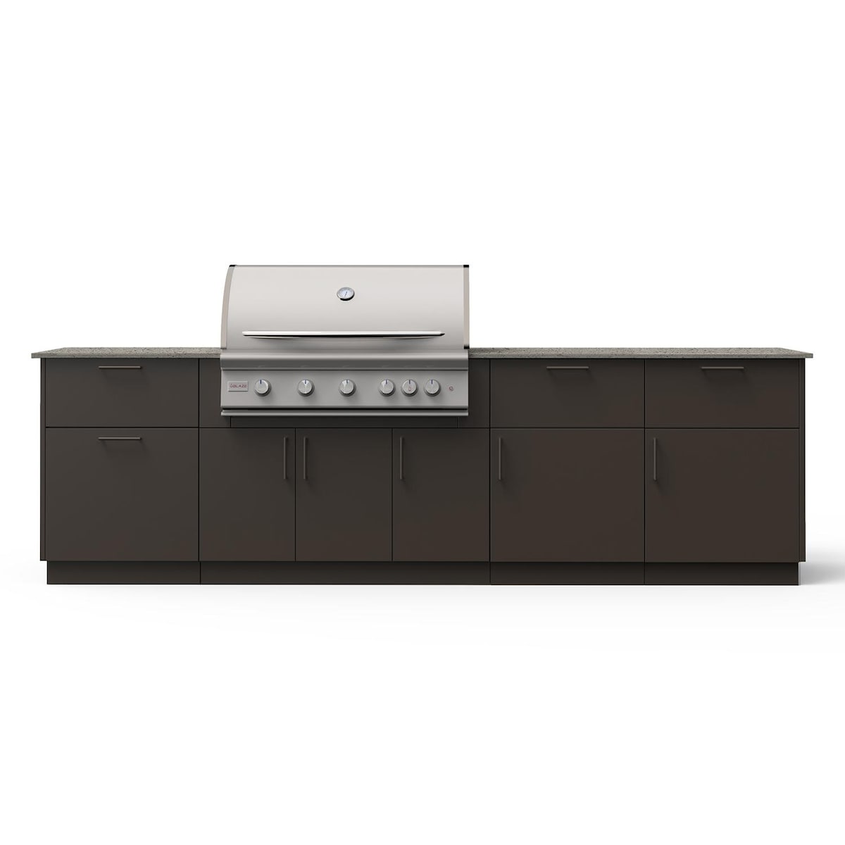 Blaze High Noon 10-Ft Outdoor Kitchen Island w/ 40-Inch LTE+ Propane Grill in Architectural Bronze w/ Keon Countertop
