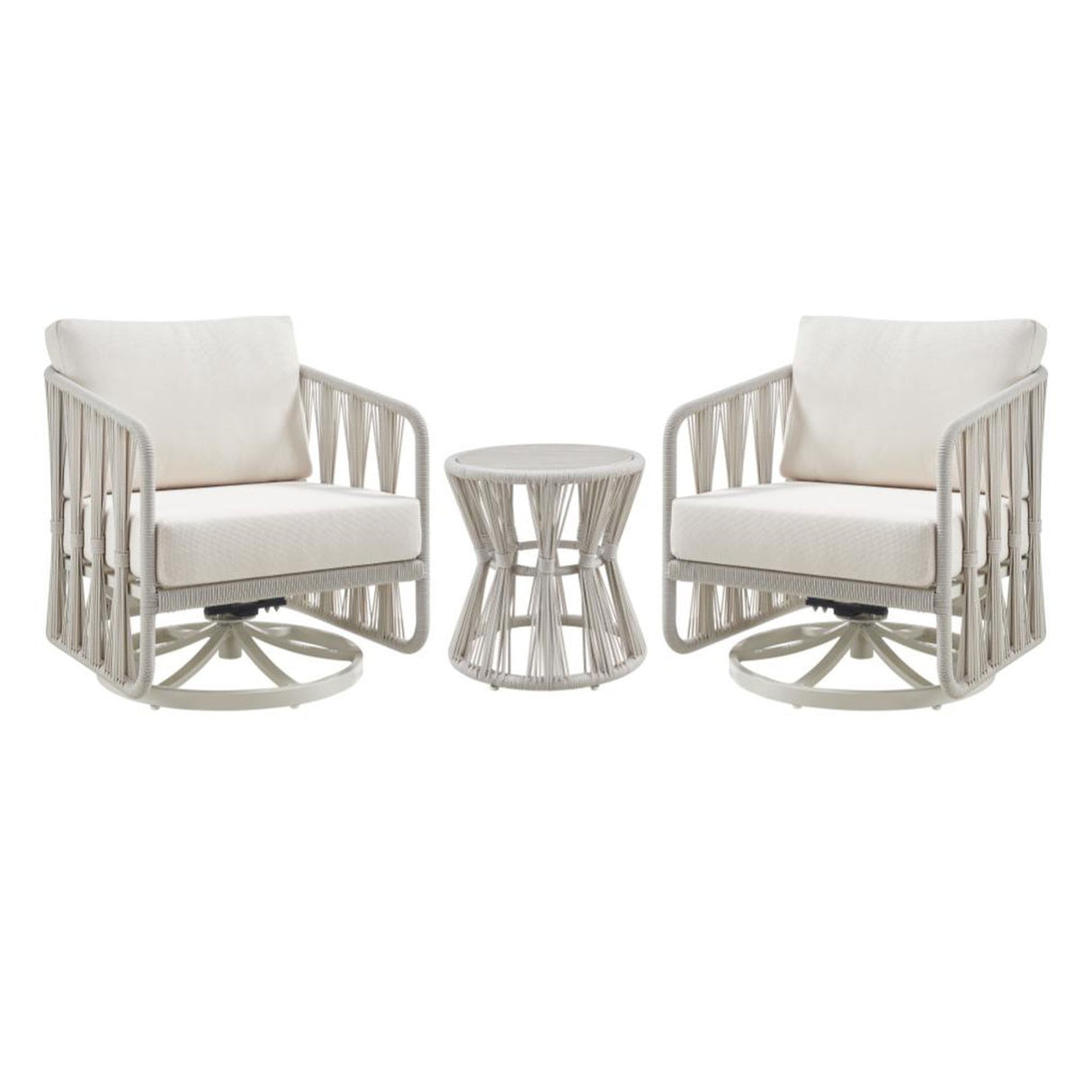 Breeze - Powder Coated Metal Outdoor Conversation Set With Cushions