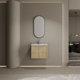 Wall Mounted Bathroom Vanity With Ceramic Sink And 2 Soft Closing Doors