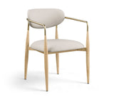 Ronda - Vegan Leather Upholstered Dining Arm Chair - Natural Legs