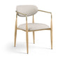 Ronda - Vegan Leather Upholstered Dining Arm Chair - Natural Legs