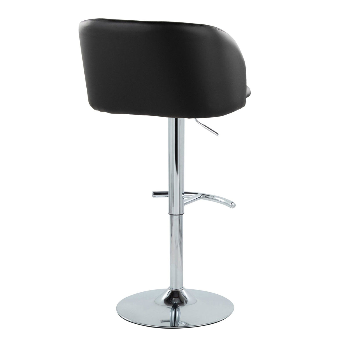 Fran - Adjustable Barstool (Set of 2) - Black Faux Leather