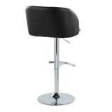 Fran - Adjustable Barstool (Set of 2) - Black Faux Leather