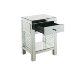 Nysa - 18" X 14" Accent Table - Mirrored & Faux Crystals