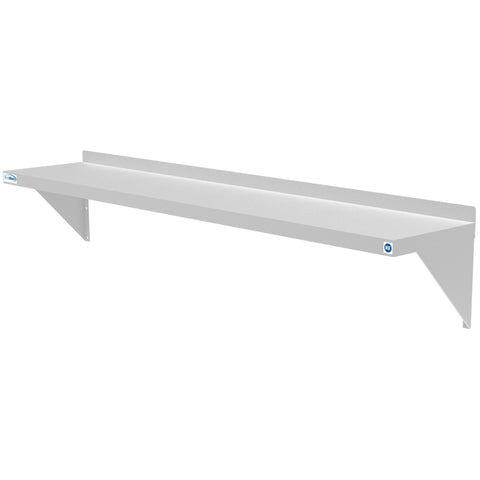 12" x 60" 18-Gauge Stainless-Steel Heavy Duty Wall Shelf, WMSH-1260.