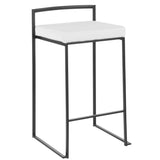 Fuji - Stackable Counter Stool With Cushion - Black Metal
