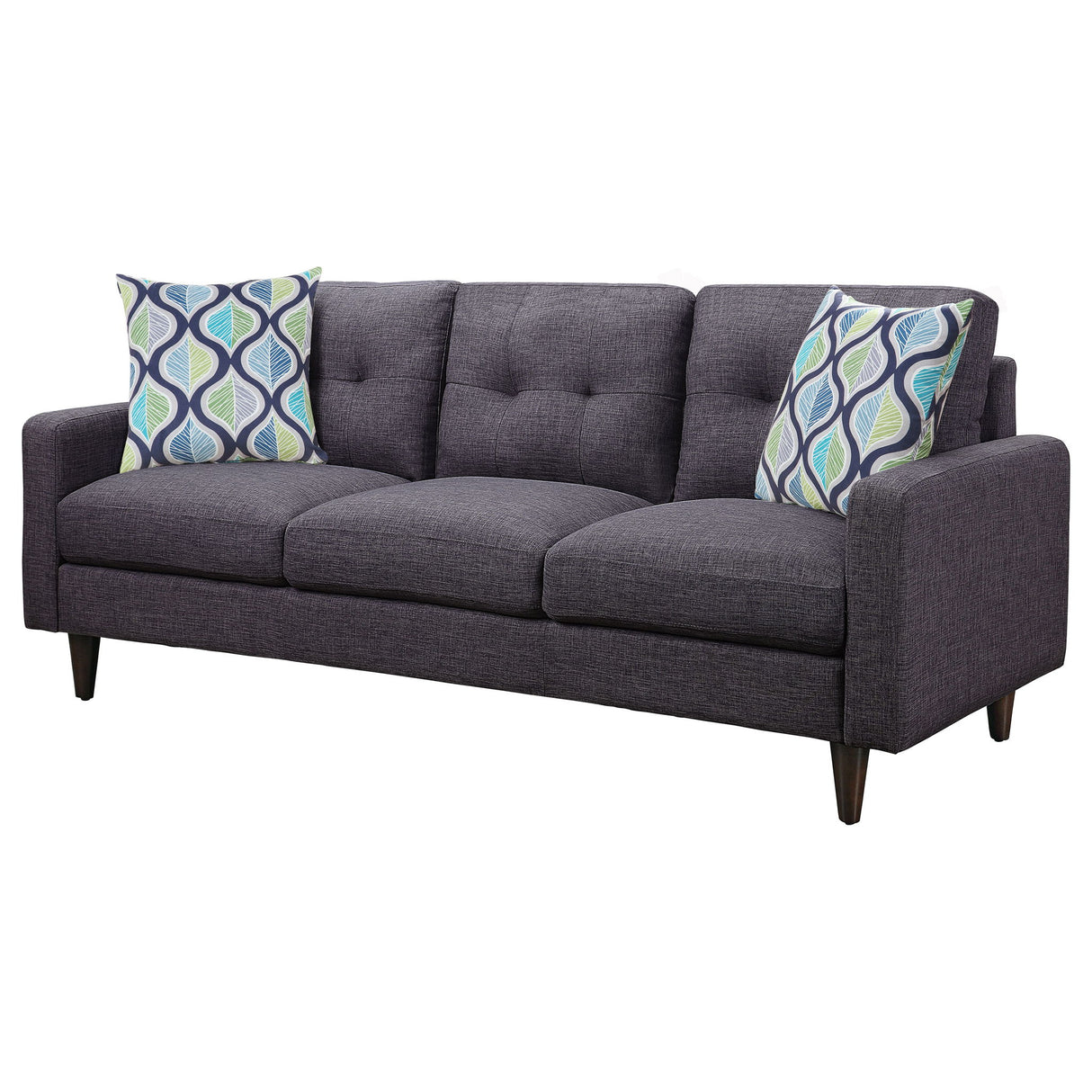 Montebello - Tufted Sofa With Track Arm Upholstered - Gray