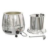 11.5 Qt. Round Countertop Stainless-Steel Food / Soup Kettle Warmer, SK-SS-3G.