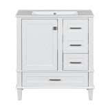 Bathroom Vanity, Modern Bathroom Cabinet With Sink Combo Set, Bathroom Storage Cabinet With A Soft Closing Door And 3 Drawers, Solid Wood Frame